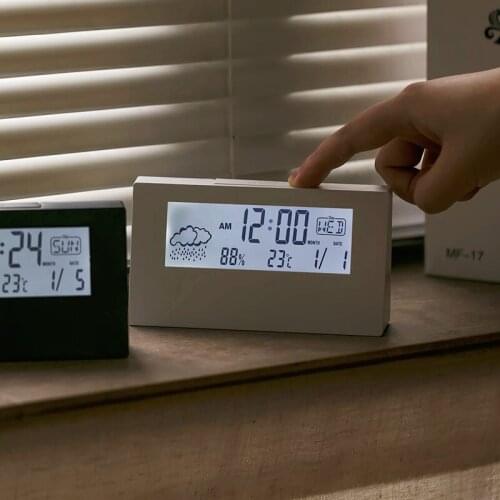 Digital Alarm Clock Student Clock Large LCD Display Snooze Kids Clock Light Battery Sensor Nightlight Office Table Clock