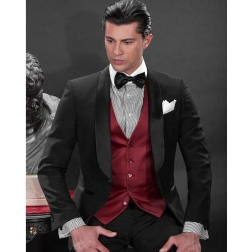 Custom Made New Style Groom Tuxedos Shawl Lapel Best man Suit Grey Groomsman/Bridegroom Wedding Suits (Jacket+Pants+Tie+Vest)