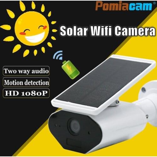 Solar Powered Wifi IP Camera 2.0MP Waterproof Outdoor Security Camera PIR Motion Detection Surveillance CCTV Bullet Camera L4