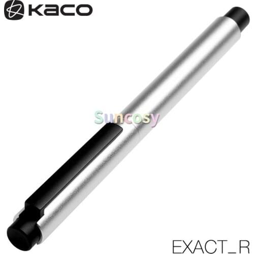 KACO EXACT High-end Aluminum Pen, Luxury Matte Silver and Black Clip Metal Pens, for Office 0.5mm Nib Gift Pen Case