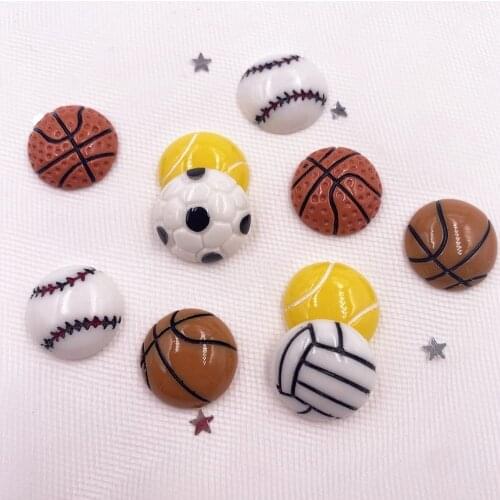 Colorful Kawaii Sports Varied Balsl Flatback Cabochon Stone Resin Scrapbook DIY Sports events Party Figurine Crafts OH39