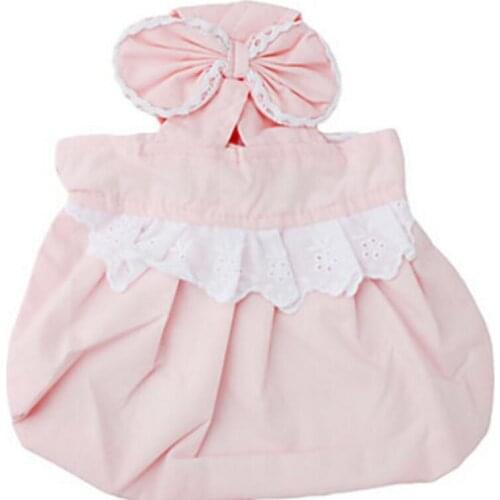 ETHIN Dog cool Summer clothes Cat Dog Dress Puppy Princess Dresses with bow tie Pet Skirt Clothing 100% cotton Supplies pink XS