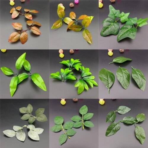Leaves Rose Leaf Flower and Leaf Simulation Leaf Fake Leaves Raw Silk Leaves Artificial Flower Accessories Green Leaf Bouquet