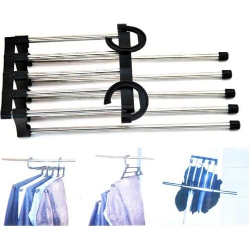 5-in-1 MultiFunctional Clothes Hangers Pants Storage Hangers Cloth Rack Multilayer Storage Cloth Hanger Closet Organizer