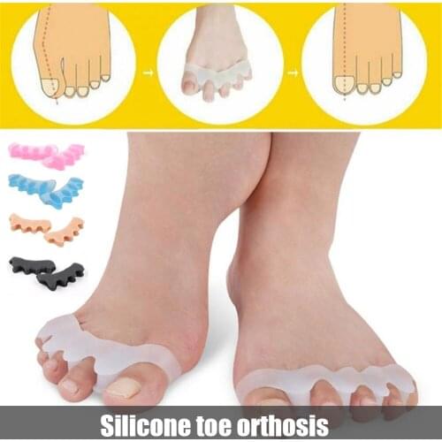 1 Pair Five Finger Toe Separator Soft Safe Claw Toe Straightener Reusable for Home MH88