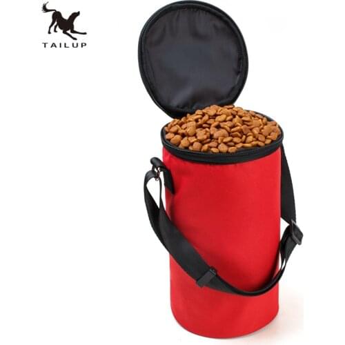TAILUP New Collapsible Dog Travel Bowl High Quality Pet Hamster Dry Food Container Waterproof Bag