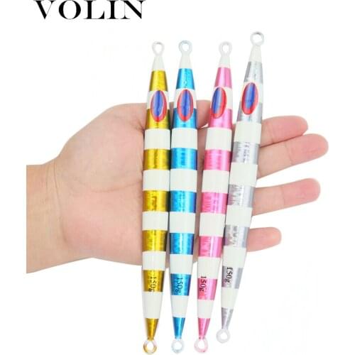 VOLIN NEW 1pc Fast fall Jigging lures 120g 150g 200g 250g 300g 400g Luminous Metal Jigs Hard Bait Saltwater Boat Fishing Bait