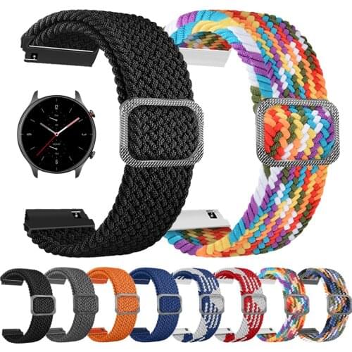 For Huami Amazfit Watch GTS 2/Bip Bracelet Strap for Amazfit GTR 42/47mm 2/2e Band Elastic Adjust Nylon Watchband 20/22mm Bands