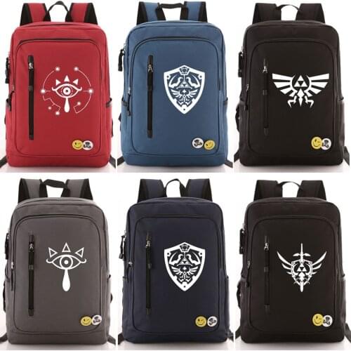 Legend Game Wild Breath Link Backpack Bag Zipper Pocket Bag Men Women BookBag Student School Travel Laptop Bag Mochila Badge
