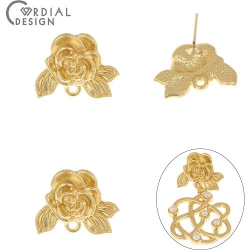 Cordial Design 100Pcs 15*20MM Jewelry Accessories/DIY Making/Earrings Stud/Flower Shape/Jewelry Findings & Components/Hand Made
