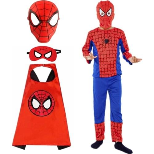 Spiderman Child Cosplay Costume Cloak/children Costume Set/long-sleeved Top/pants and Mask/suitable for Halloween Party