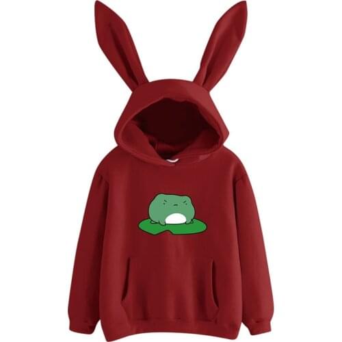 2021 Springtime Skateboard frog oversized Sweatshirt womens Hoodies Harajuku Warm Pullover girls Korean Style Hoodie