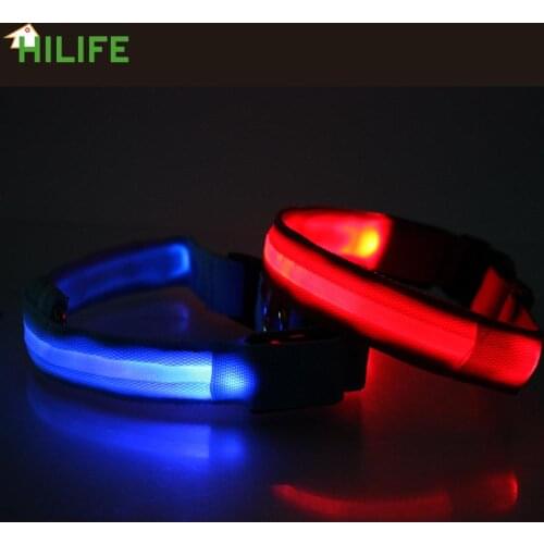 Pet Products Nylon Collar For Dogs Led Dog Collar Luminous Adjustable Anti-Lost/Avoid Car Accident