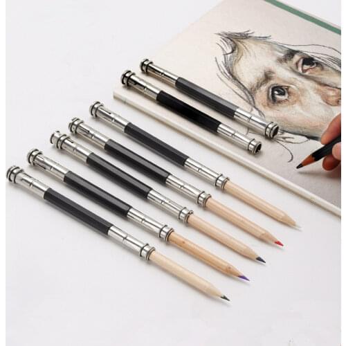 1 Pcs Adjustable Dual Head Head Pencil Extender Holder Sketch School Office Painting Art Write Tool For Writing Gift