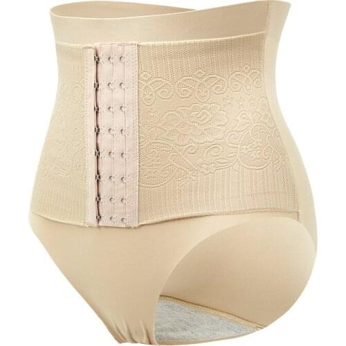 Plus Size High Waist Shaper Tummy Control Panties Body Shaper Slimming Shapewear Modeling Strap Briefs Panty With Silicone Strip