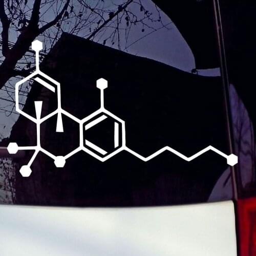 THC Molecule Vinyl window Bumper Sticker Sticker Vinyl Decals window decal 17.2x10.2cm