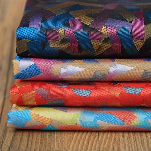 High quality brocade jacquard multy-color plum blossom pattern fabric for felt patchwork women dress sewing DIY by 100x90cm