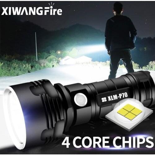 XHP70 Super LED Flashlight XM-L2 Outdoor Lighting Tactical Flashlight USB Rechargeable Flashlight Waterproof Lantern Tactical