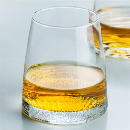 Japanese Crystal Glass Whisky Mug Creative Mountain Moon Artistic Conception Whiskey Wine Cups Transparent Tasting Tumbler