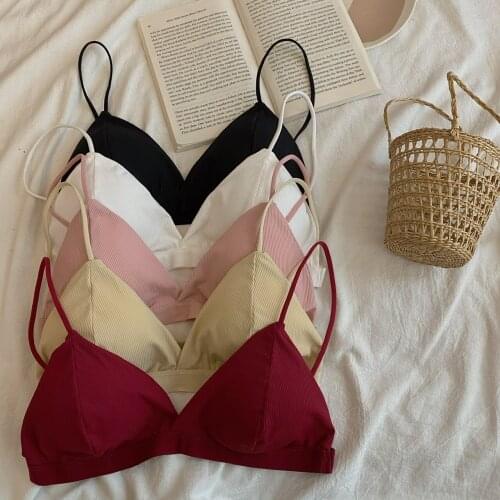 Women Bra Seamless Sexy Underwear Adjustable Straps Cotton Underwear Solid Color Bra