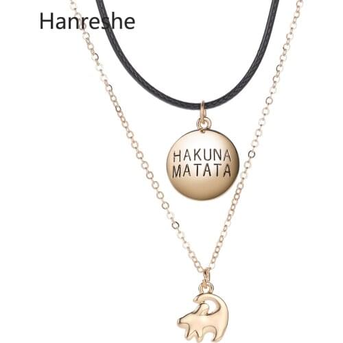 Hanreshe Lion King Necklace Women Gift Choker Hakuna Matata Cute Pendant Necklace Long Chain Classic Jewelry Custom Necklace