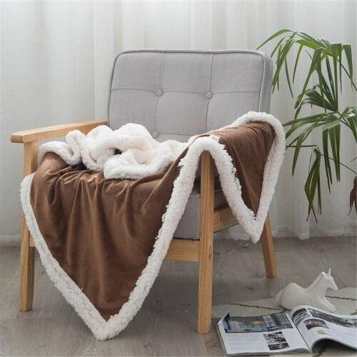 Fuwatacchi Winter Wool Blanket Ferret Cashmere Mini Quilt Warm Blankets For Lunch Sleeping Wool Super Warm Soft Sofa Bed Cover