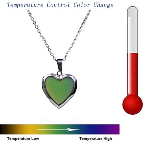 1PC Mood Necklaces Heart/butterfly Pendant Necklace Temperature Control Color Change Necklace