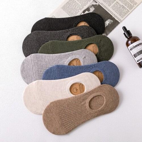 10 Pairs/Lot New Style Men’s Socks Breathable Silicone Anti-slip and Sweat Absorbing Cotton Socks Invisible Male Boat Socks Boys