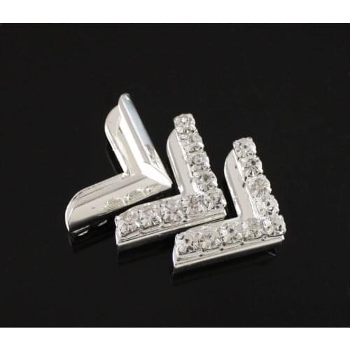 100Pcs Crystal Flag Tips Metal Rhinestone Book Corner Protectors DIY Horse Browband Garment Accessories Scrapbooking Albums