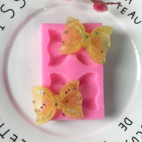 2 with Bow Silicone Mold Mobile Phone Epoxy Mold Decoration DIY Mould XGY-115