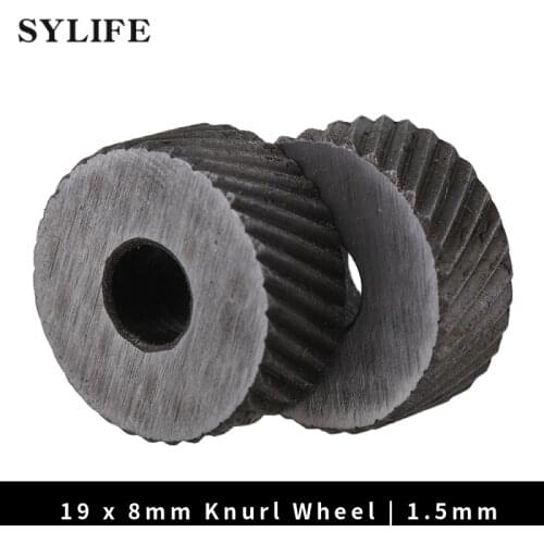 2PCS 19 x 8mm Knurl Wheel Tool Diagonal Coarse Twill Pattern 1.5mm Pitch Roller