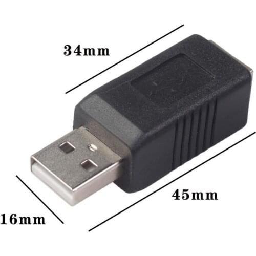 2Pcs USB Type A Male to USB Type B Female Printer Port Adapter Converter