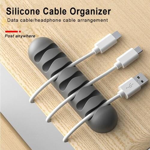 5 Colors Silicone Cable Winder Earphone Cable Management Charging Cable Storage For Mouse keyboard Wire Holder Cord Organizer