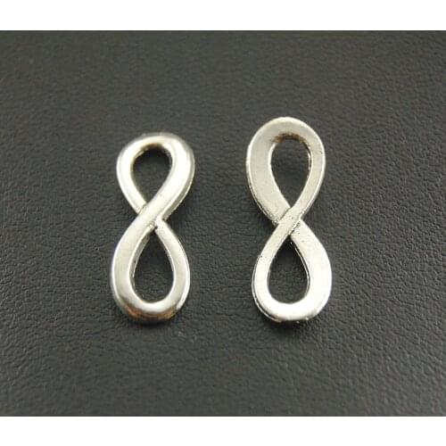 50pcs Silver Color/gold/bronze Infinity Charms Connector "8" Charm Metal Bracelet Necklace DIY Jewelry Findings 4 Colors