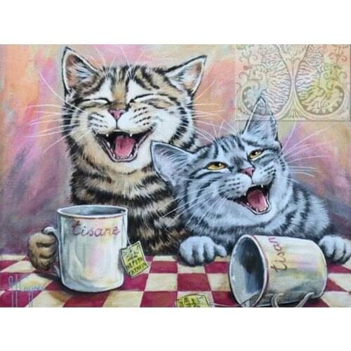 5D DIY Diamond Painting happy cats Diamond Embroidery cross stitch full square round drill mosaic set for Children gift YG1791