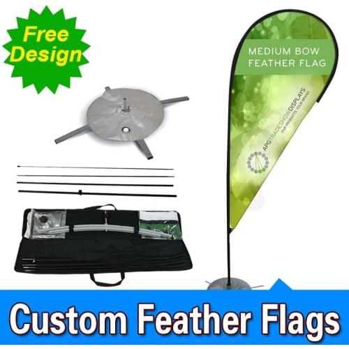 Free Design Free Shipping Single Sided Cross Base Teardrop Flag Signs Advertising Feather Banner Stands Vertical Flag
