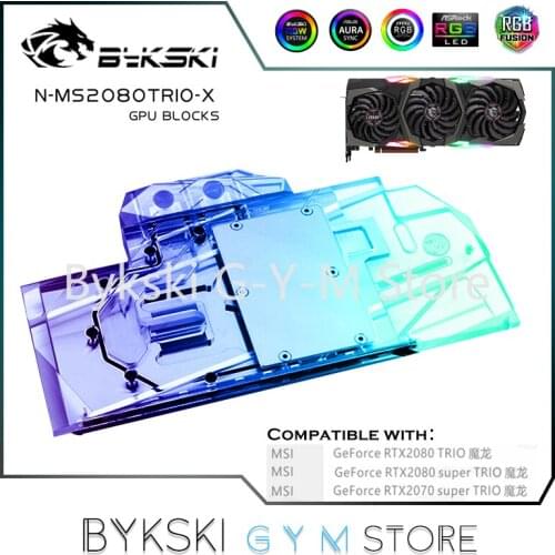 Bykski VGA Water Block For MSI RTX 2080 GAMING X TRIO Graphics Card Radiator,GPU Radiator,5V/12V,ARGB/RGB,N-MS2080TRIO-X