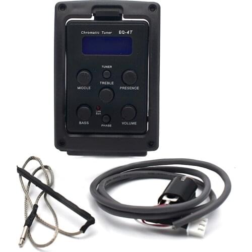 EQ-4T Professional 4 Band Acoustic Guitar Preamp Amplifier with 6.5MM Output Pick-up & LCD Tuner
