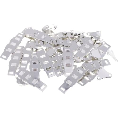 Fityle 20 Sets Adjustable Tousers Skirts Hooks Metal Garment Hook and Eye Apparel Sewing & Fabric Accessory Jeans Silver