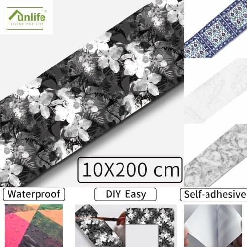 Funlife® Self-Adhensive Removable Wall Sticker Waterproof Kitchen Tile Stickers Peel Stick Decorative Home Bathroom Wall Border