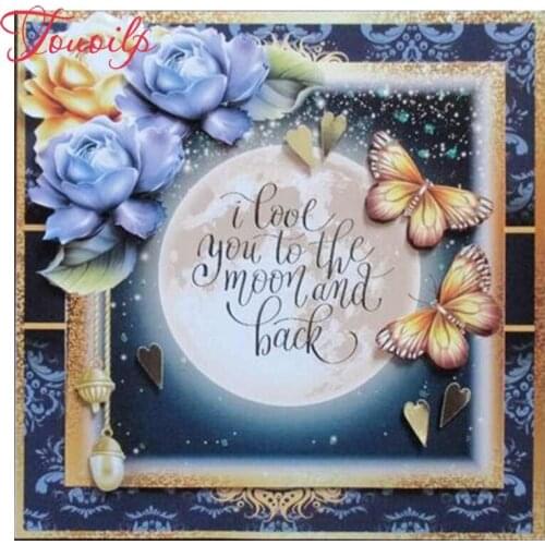Touoilp square/round 5d diamond painting Butterfly flower Love moon 5D diamond embroidery plastic crafts Full diamond painting