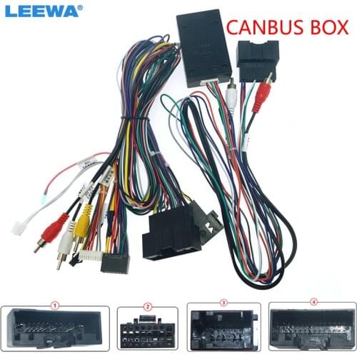 LEEWA Car Audio 16PIN Android Power Cable Adapter With Canbus Box For Ford Ecosport Escape Stereo Wiring Harness #CA6567