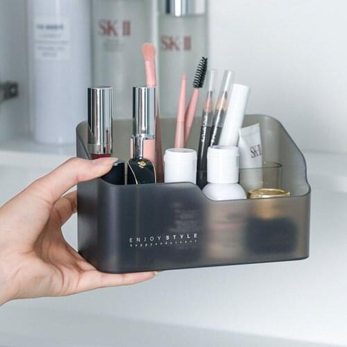 Fashion Cosmetic Lipstick Desktop Organizer Mirror Cabinet Separated Mini Make Up Storage Box For Home Space-saving Storage Box