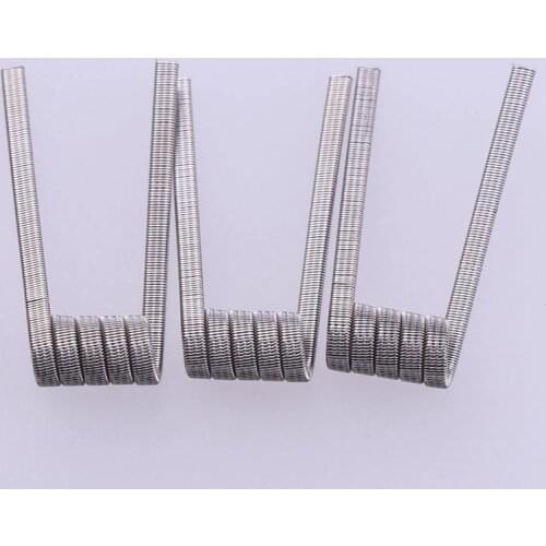 XFKM 50/100 pcs High Density Pre-built NI80 Premade Fused clapton Coil 3 Cores DIY Coil Heating alien clapton Coil Wire for rda