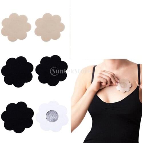 40PCS Satin Black Flower Breast Cover Sticker Bra Pad Patch Disposable Self-Adhesive Nipple Cover Breast Petals Women Intimates