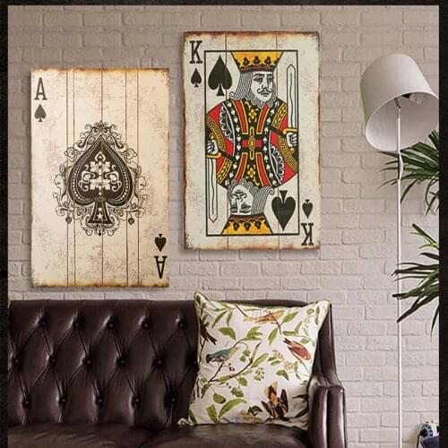 Wall Art Bar Pub Decoration Home Design Pictures Bedroom Decoration Playing Cards Vintage Poker Canvas Posters And Prints