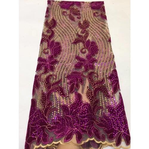 Latest French Lace Fabric With Stones Velvet Fabric 2021 High Quality Lace African Lace Fabric For Nigerian Wedding Zx35771