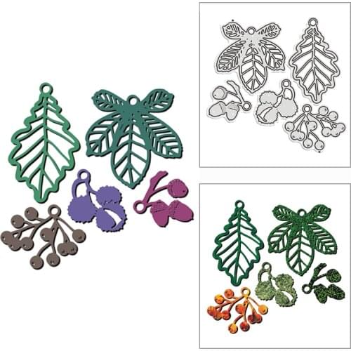 New 2021 Acorn Berry Fruit Leaves Metal Cutting Dies for DIY Scrapbooking and Card Making Decorative Embossing Craft No Stamps