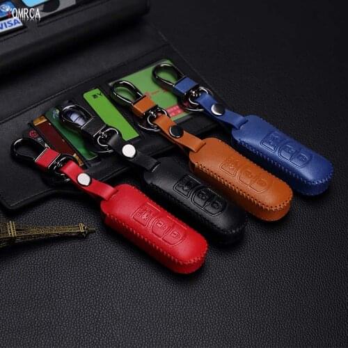 New design leather car key cover buckle for Mazda 2 motor 2 Mazda 3 Mazda 5 Mazda 6 CX-5 CX-7 CX-9 Atenza Axela 3 button