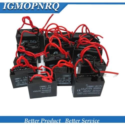 1pcs CBB61 starting capacitance AC Fan Capacitor 450V CBB Motor Run Capacitor 1UF 1.2UF 1.5UF 2UF 2.5UF 3UF 5UF 10UF 12UF 16UF